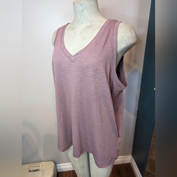 MADEWELL V-Neck Knit Tank Top in Fig Size 1x, new - Picture 2 of 15